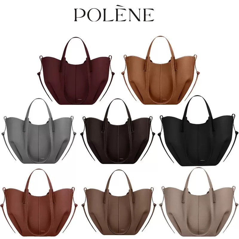 le cyme polene Luxury designer bag tote Bag for Women Smooth Leather Shoulder Bag Half Moon Hobo Bag Black Mini Tote Handbag Lightweight Daily Purse cyme original