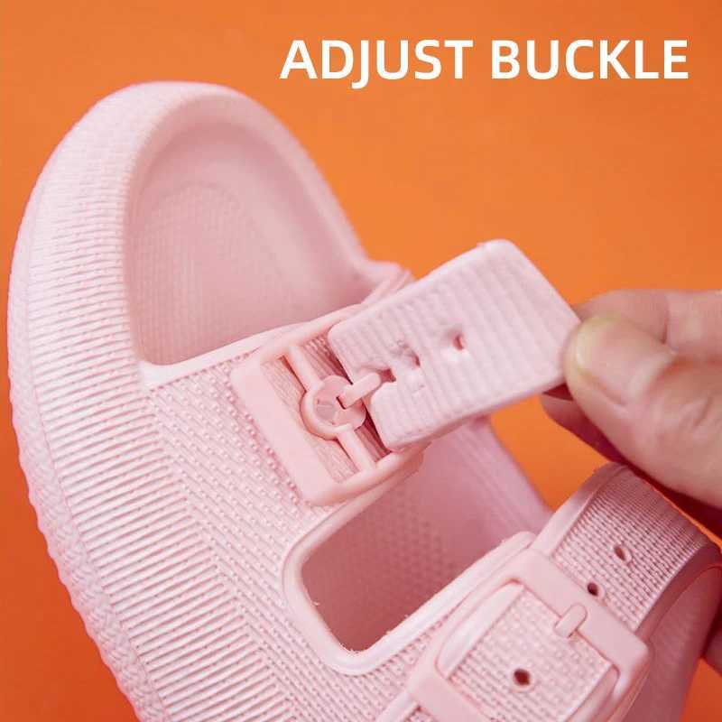 Soft Sole Pillow Slippers for Women Double Buckle Thick Platform Cloud Slides Sandals Woman Summer Beach Non Slip Flip Flops W250905