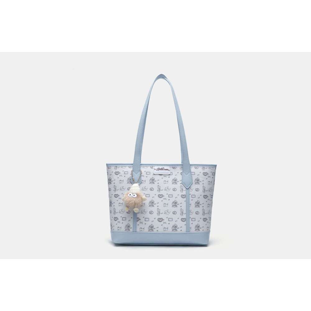 Niche Girl Pink Printed Tote Cute Handheld Large Capacity Commuting Versatile Student Cartoon Women's Shoulder Bag