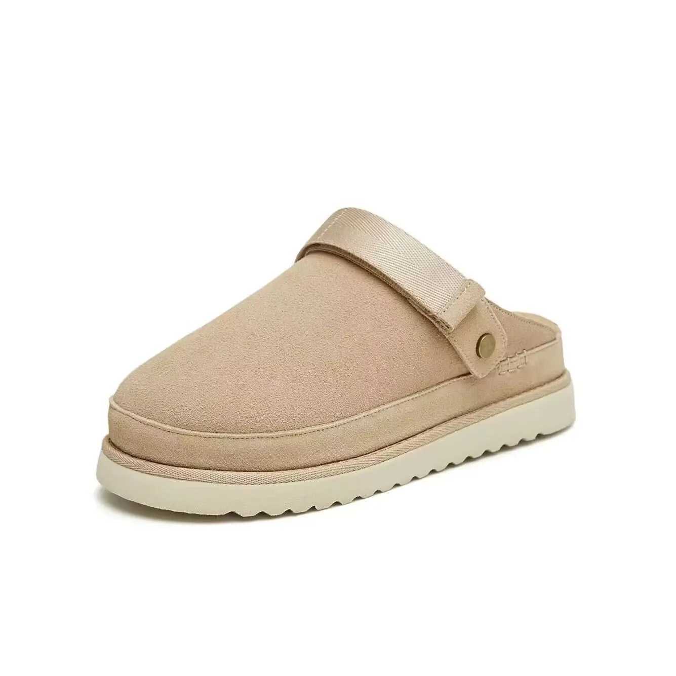 New Luxury Winter Womens Boken Shoes Plush Fashion Retro Bean Shoes Cotton Womens Flat Sole Slippers Platform Women Boots L250905