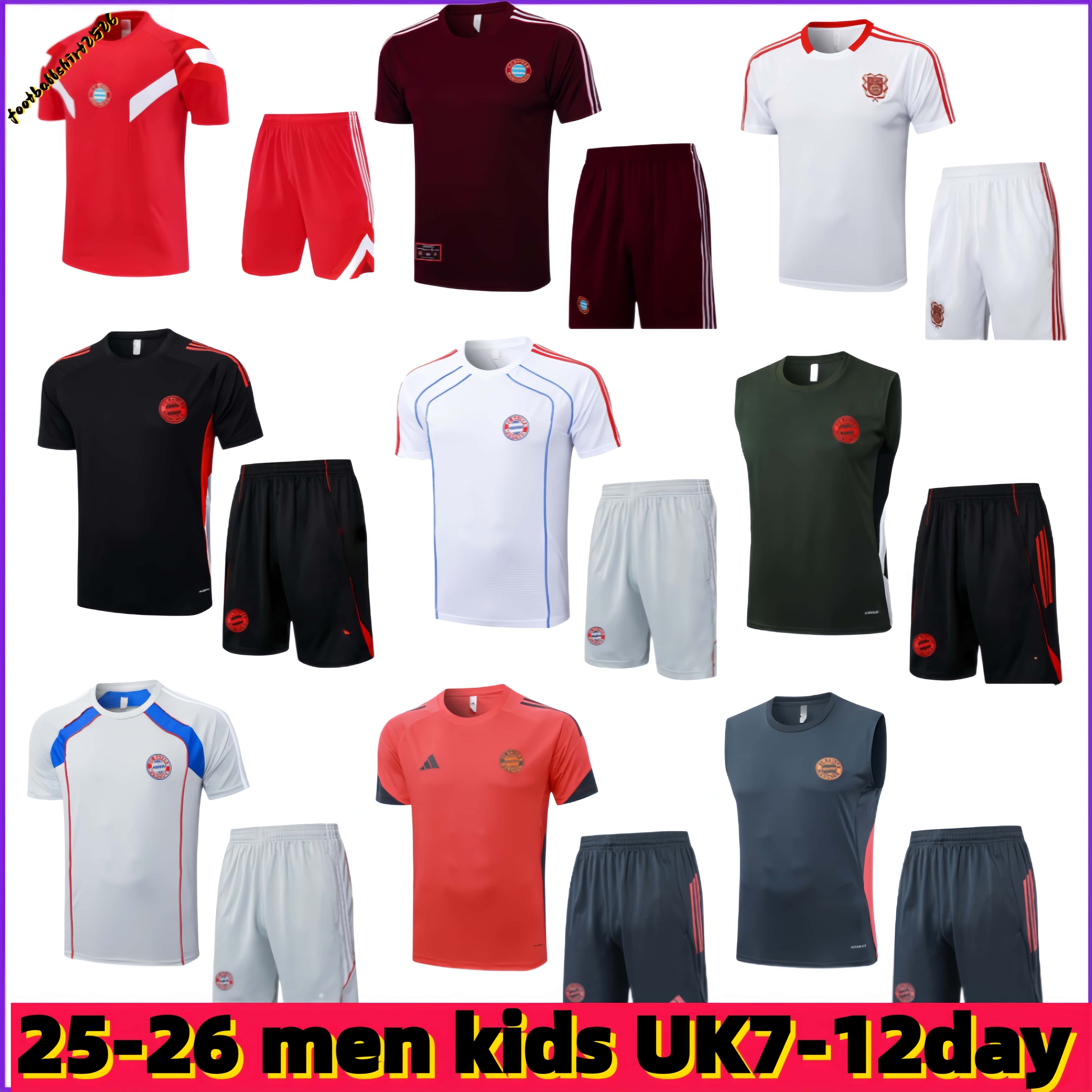 25 26 BayernS Munich football Short sleeve tracksuit 2026 SANE KANE men kids BayernS soccer training suit tracksuits kit survetement foot jogging kits sportswear