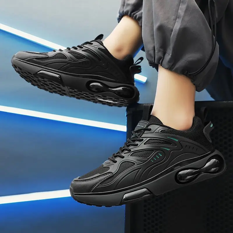 Spring Autumn mens trainers Fashion Leisure running shoes Black Mesh Breathable Anti-skid Enhancing jogging sneakers Size 39-44