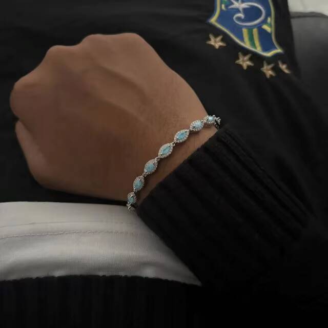 Factory Wholesale Horse Eye Waterdrop Shape Men Luxury moissanite Fashion Jewelry Couple Bracelets Ladies Tennis Bracelet