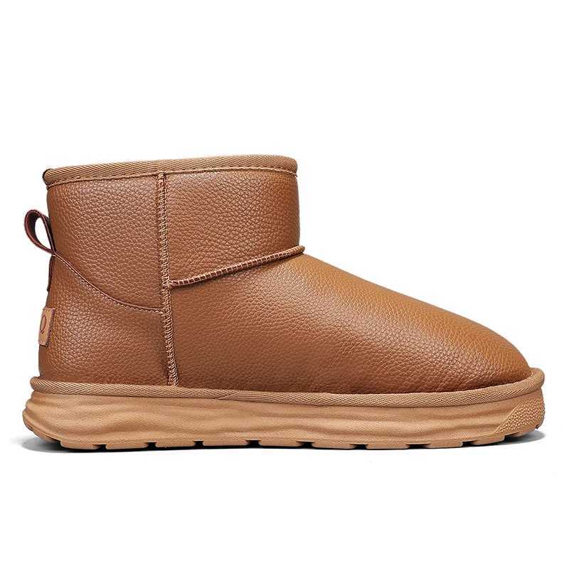 UGC Brand Waterproof Ankle Snow Boots Men Winter Cotton Shoes Plush Fur Snowboots Snowshoe Microfiber Leather Antiskid Outdoor L250905