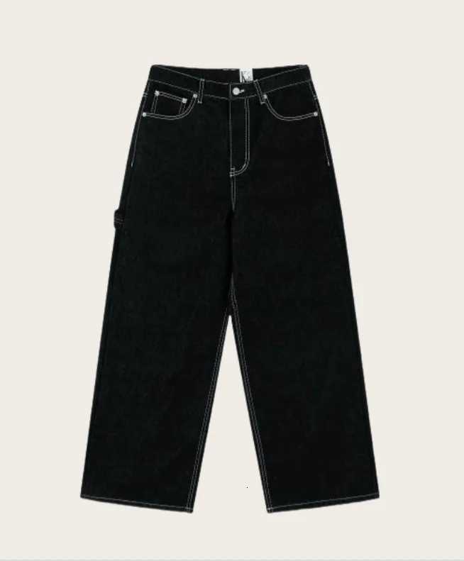 Simple Fashion Black Jeans Women Retro Street Loose Lowwaisted Jeans Casual Harajuku High Street Washed Straight Pants Denim W250905