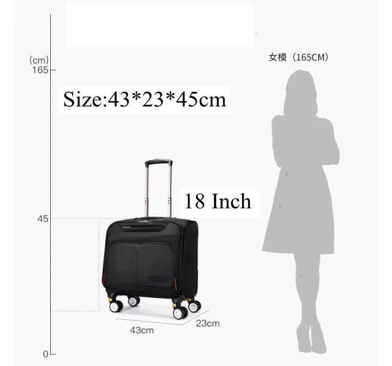 18 inch Business Travel Spinner Luggage Hand Suitcase Travel Rolling Luggage Suitcase Waterproof Travel Trolley Bags Z250905