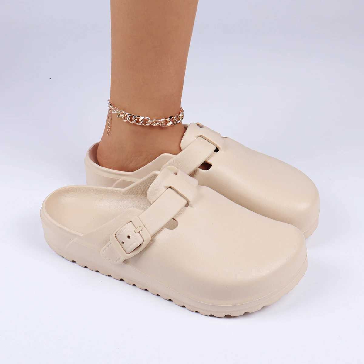 Womens Solid Color Clog Shoes Casual SlipOn Garden Beach Comfortable Fashion AntiSlip EVA Indoor Outdoor Walking Shoe W250905