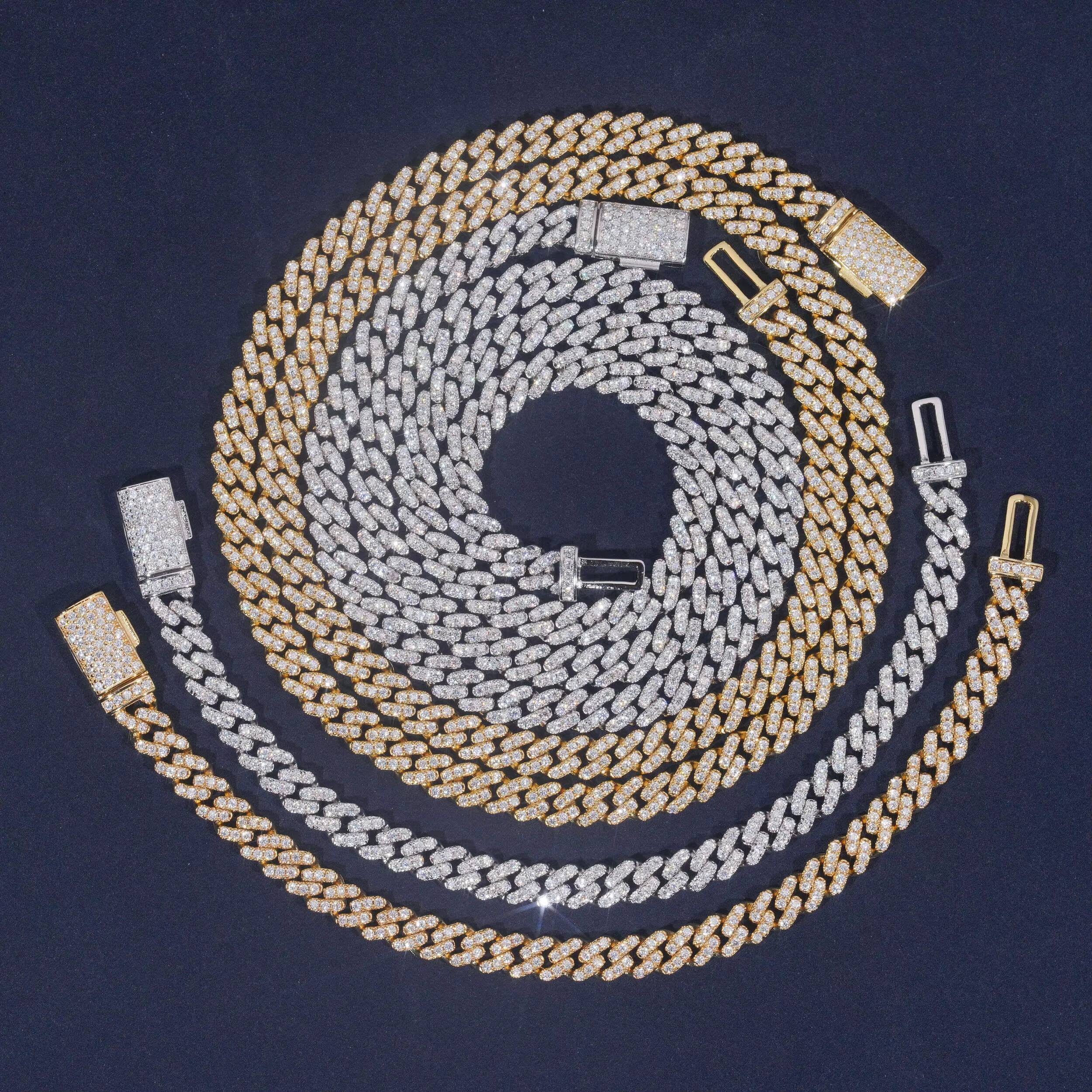 Cheap Price 6MM Small Size Cuban Necklace 925 Sliver Gold Plated GRA Moissanite Pass Diamond Tester Cuban Link Chain Fast Ship