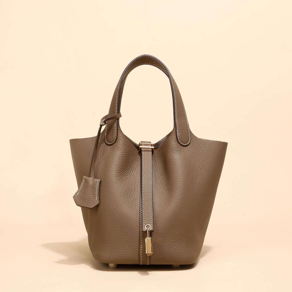 Basket Women TC 2025 Bucket Large Capacity Handbag Top Layer Cowhide High-end Genuine Leather Women's Bag