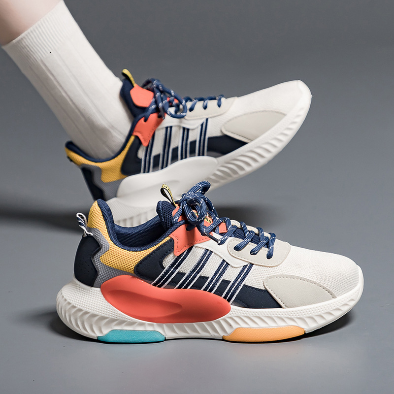 2025 New Sneakers For Men And Women Korean Style Color Blocked Fashionable And Breathable Mesh Sport Shoes