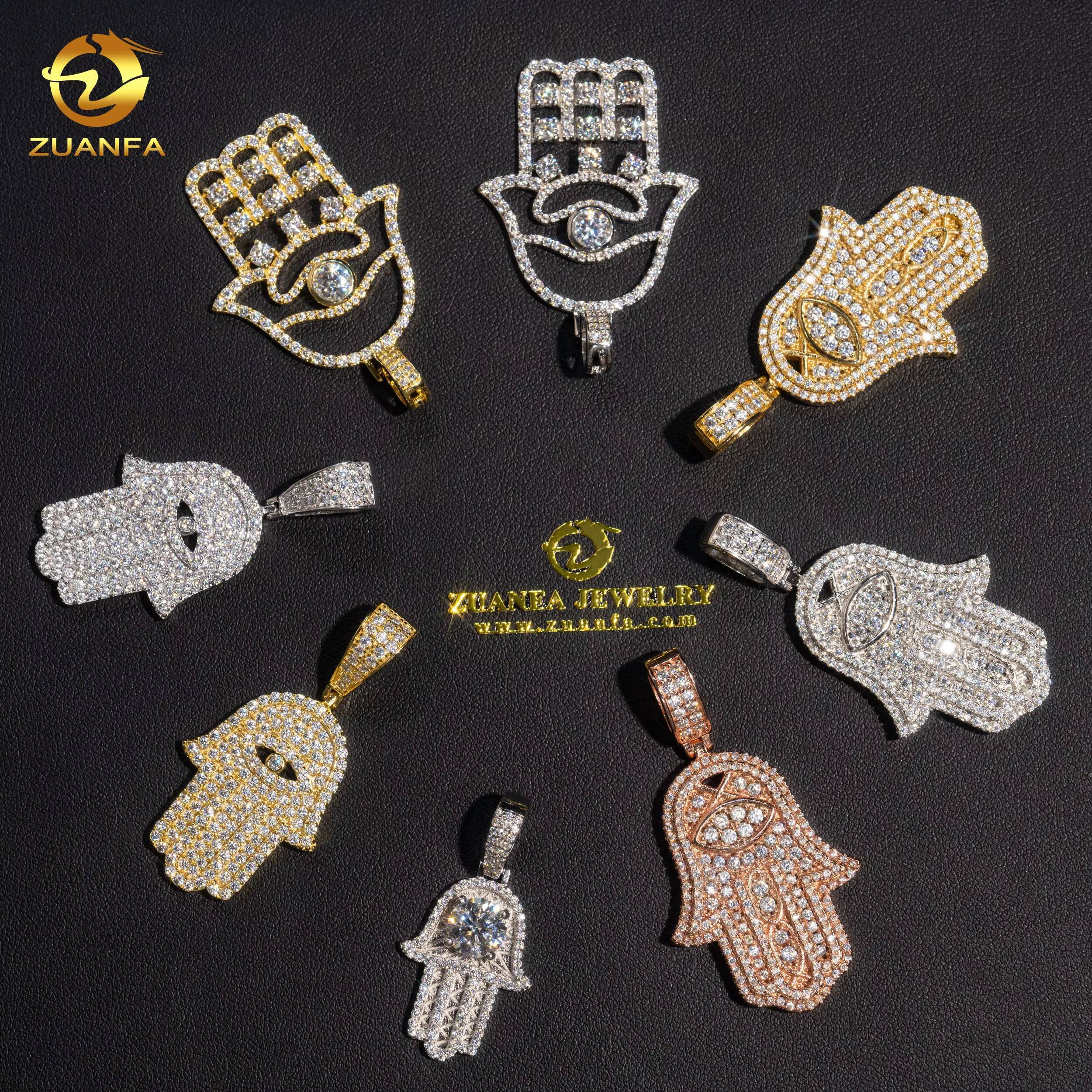Factory Price Fashion Hip Hop Jewelry Mens Charms Pendants 925 Sterling Silver VVS Moissanite Diamond Iced Out Pendant