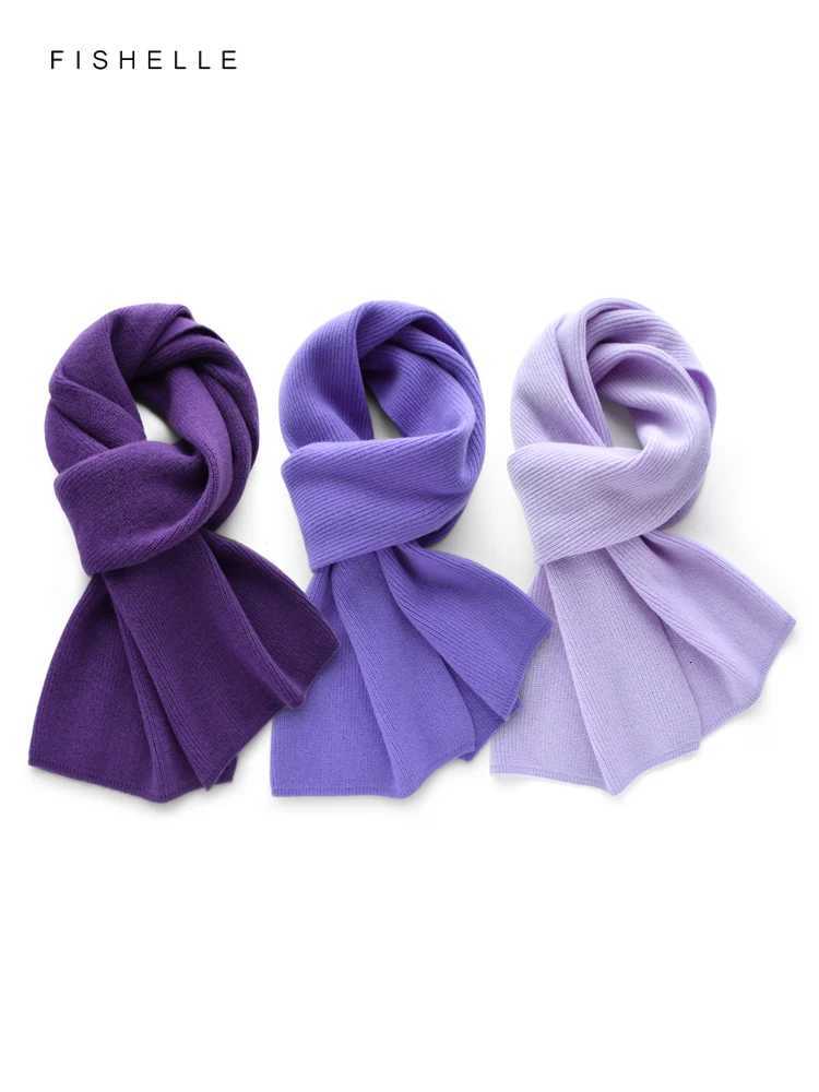 Purple series cashmere scarf winter female wool scarves knitted womens wrs soft warm shl thick la luxury gifts shortXJ250905