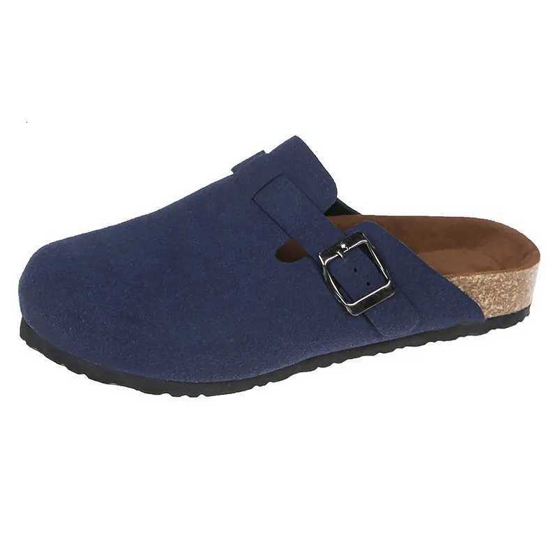 Comemore Sandals Women 2022 Mules Slippers Retro Suede Sandals Solid Color Men Womens Shoes Light Comfortable Slipper Clogs 45 W250905