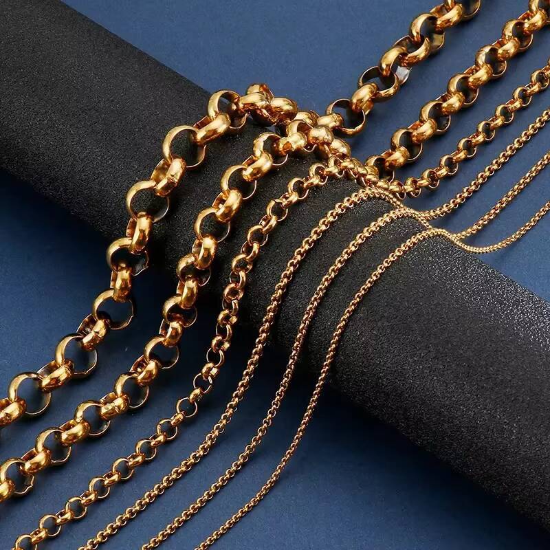Wholesale Mens Silver Round Chain Necklace in 3mm Men Stainless Steel Necklaces Welded for custom jewelry manufacturing