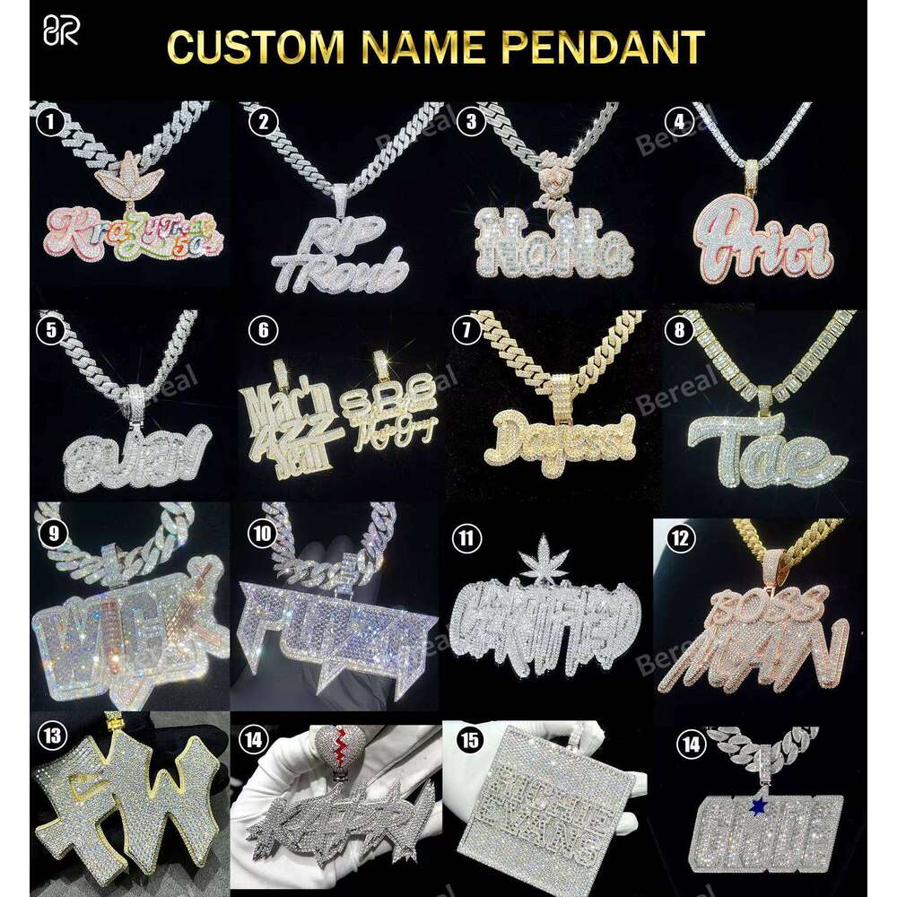 GIA Certified Iced Out Lab Grown Men's Hip Hop Style Sier Vvs Chain Pendant Boutique Jewelry