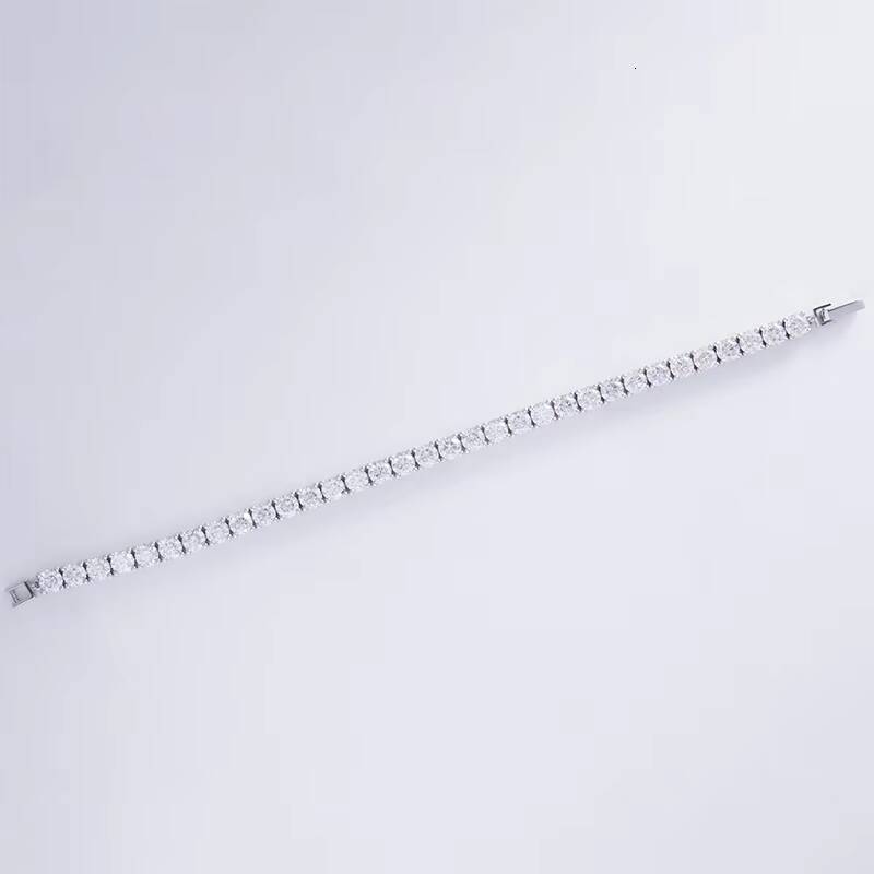 Trendy Moissnaite 925 Sterling Silver Mossanite Diamond Bracelets 3mm Charms for Custom Moissanite Tennis Bracelet for Men Women