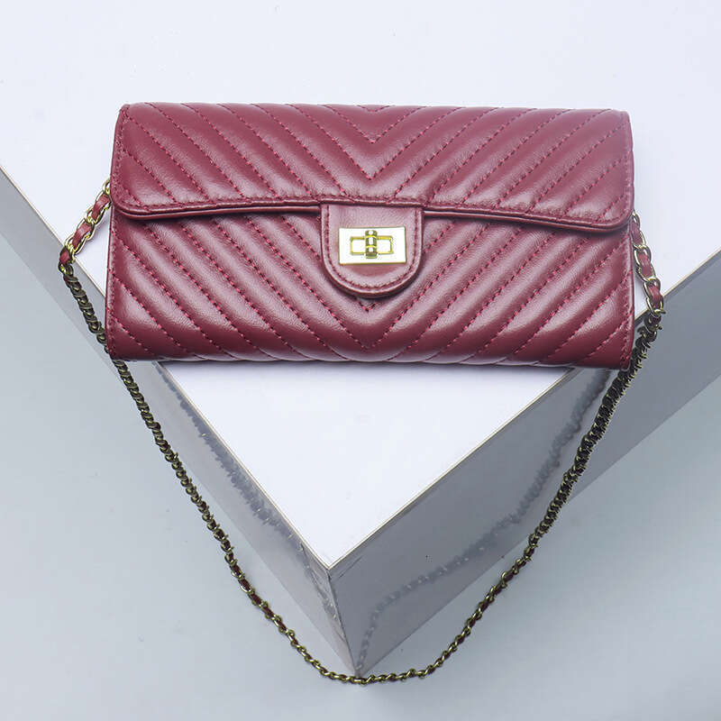 DHpet_wholesale Genuine Lamb Leather Crossbody Phone Purse Vintage V-Stitch Embroidery Multi-Function Wallet Bag with Detachable Strap