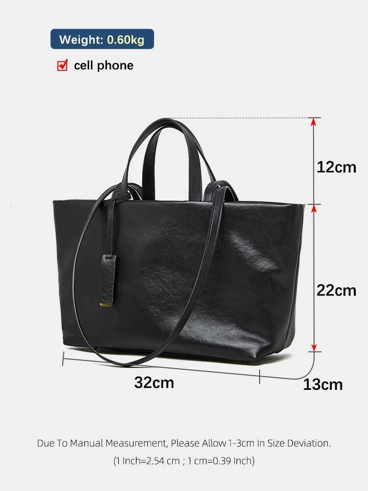 Zency Genuine Leather Women's Single Shoulder Soft Capacity Tote Large Bag