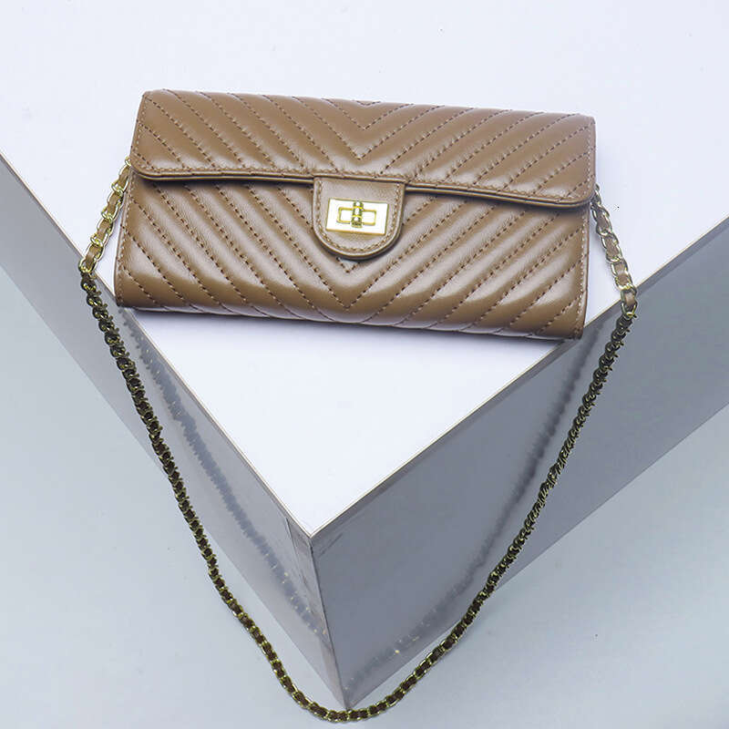 DHpet_wholesale Genuine Lamb Leather Crossbody Phone Purse Vintage V-Stitch Embroidery Multi-Function Wallet Bag with Detachable Strap