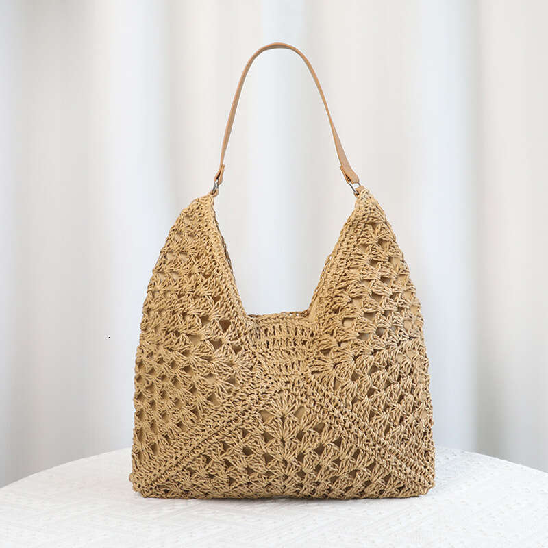 2025 New Woven Fashion Versatile Stylish Single Shoulder Crossbody Handheld Straw Vacation Beach Bag