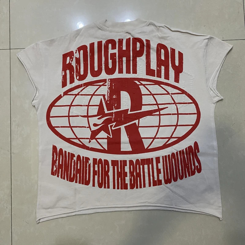 Rough Play Short Sleeve Mens Tshirts Fashion Streetwear Multiple Style Skull Print Tops Tees Real Po One Day Shipped Out 250904