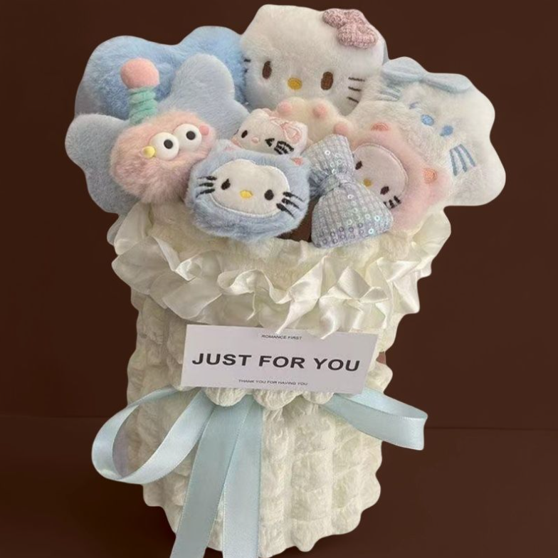 Sanrio Birthday gift for a girl, children's cartoon flower bouquet, Cinnamon Dog, Kuroi, Pouch Dog, for best friend, graduation, Children's 