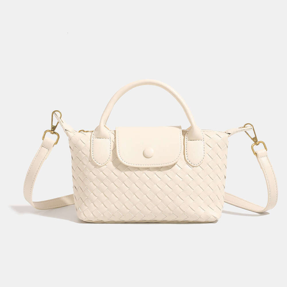 2025 New Woven Single Shoulder Dumpling Fashion Bucket Simple Versatile Women's Crossbody Bag