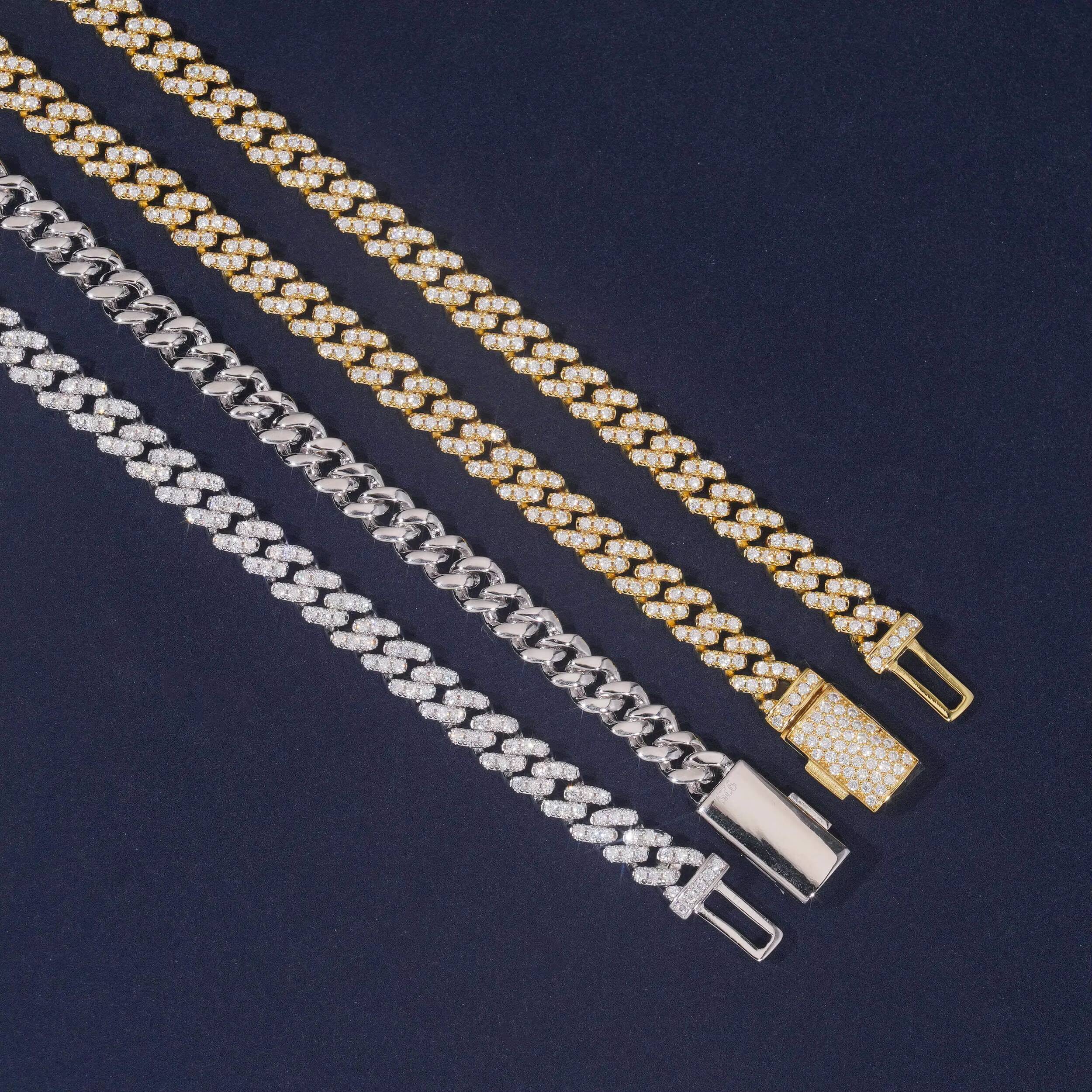 Cheap Price 6MM Small Size Cuban Necklace 925 Sliver Gold Plated GRA Moissanite Pass Diamond Tester Cuban Link Chain Fast Ship
