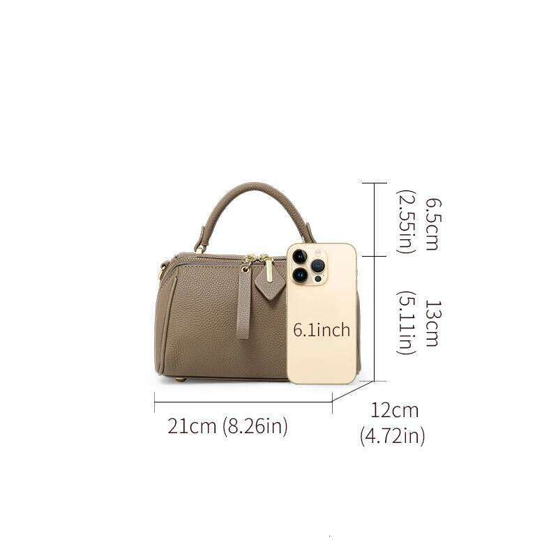 Leather leather handbag Boston simple shoulder cross-body pillow women 2025 high-end sense large capacity removable strap