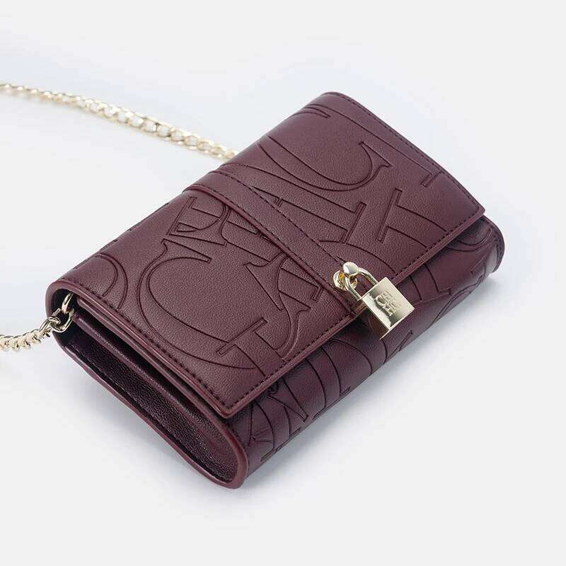 CH Fashion Solid Color Big Letter Print High Quality Lock Design Chain PU Material 2025 Designer New Women's Shoulder Bag