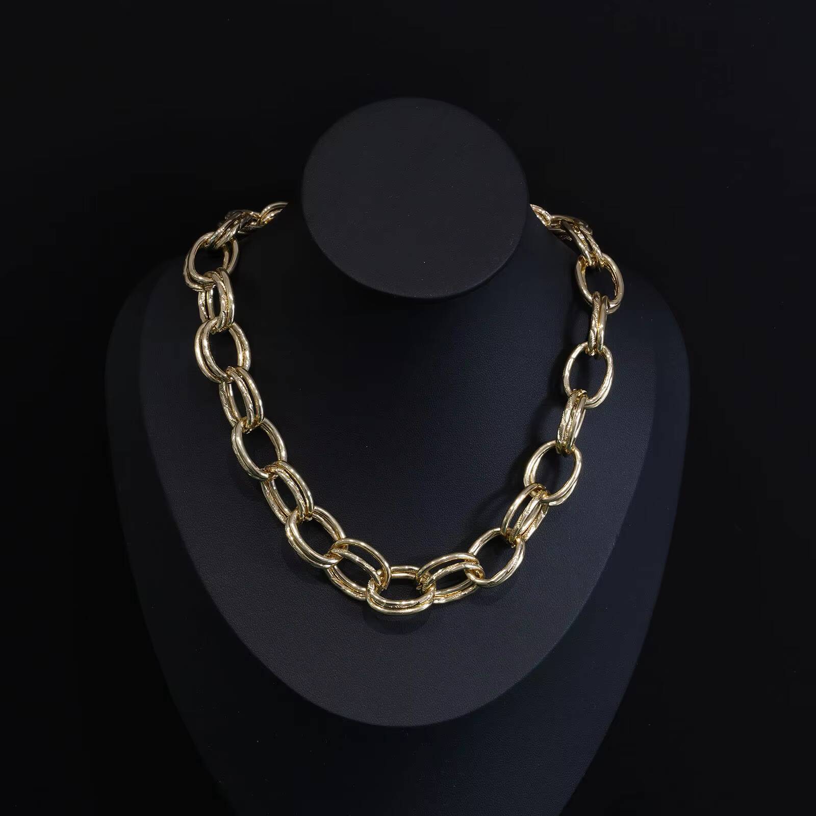 Double OLink Chain Gold Plated Aluminum Alloy Cross OShaped Chain Fadeless DIY Jewelry Luggage Accessories Gold Silver Color