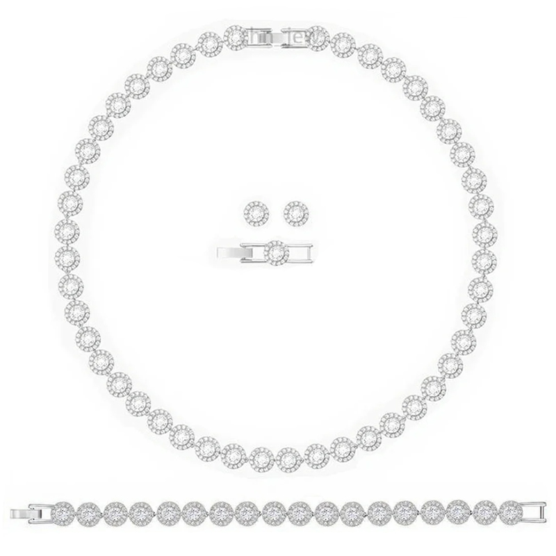 Classic Tennis Necklace Designer For Women Crystal Diamond Tennis Chain Necklaces Designer Bracelet Plated Gold Jewelry Woman Luxe Valentines Day Christmas Gift