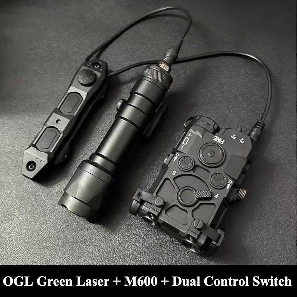 Nylon PEQ15DBALA2 Red Gree Laser Light White LED Flashlight M600C Flashlight with Dual Function Switch Hunting AccsesoriesXJ250905