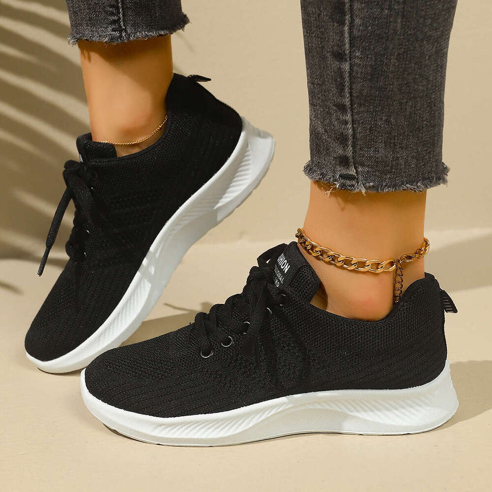 Designer Shoe 36-41 Plus Size 2025 New Flyknit Mesh Women's Sports Breathable Casual Non-slip Wear-resistant Mom Running Shoes