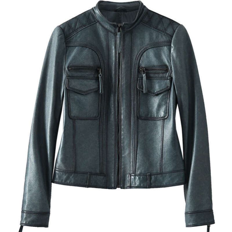 Sassy Genuine Women's Spring New Sheepskin Short Coat Ladies Leather Jacket Top B5