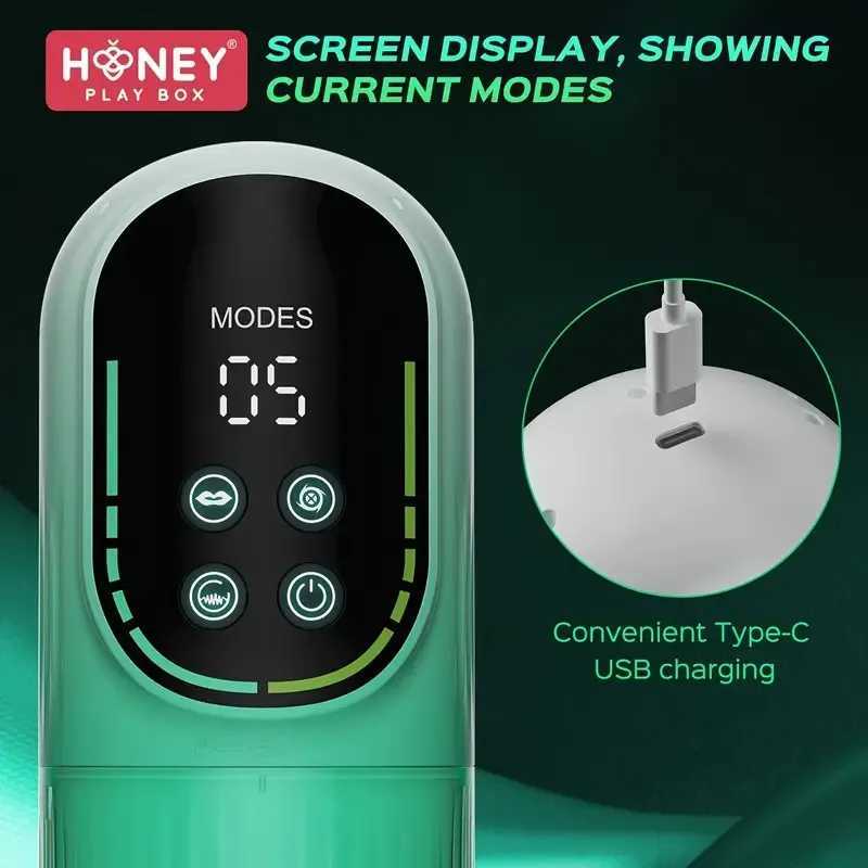 5 in 1 Automatic Thrusting Rotation Male Masturbator Penis Pump Sucking Pocket Pussy Blowjob Machine Adult Sex Toys for Men 18XJ250905