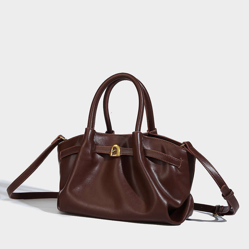 DHEssentials 2025 Winter Dumpling Bag, Minimalist Design, Small PU Crossbody, Underarm Handbag, Black/Red/Brown