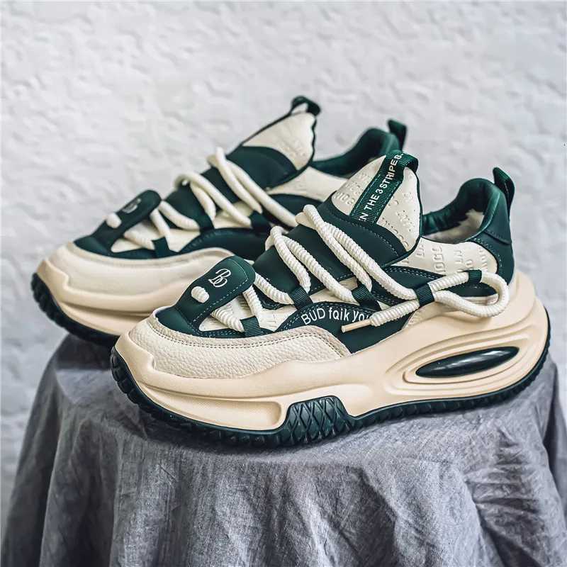 Fashion Platform Vulcanized Sneakers Men Korean Casual Shoes for Men Wear Resistant Street Style Mens Chunky Sneakers Shoes Z250905