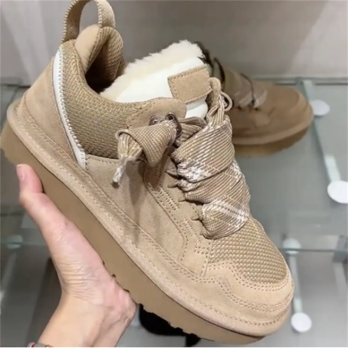 Designer sneakers trainers Fashion Luxury fur sneakers Tazz Tasman Lowmel Sand Trainer platform boot Outdoor snow boots sheepskin mens womens winter shoes