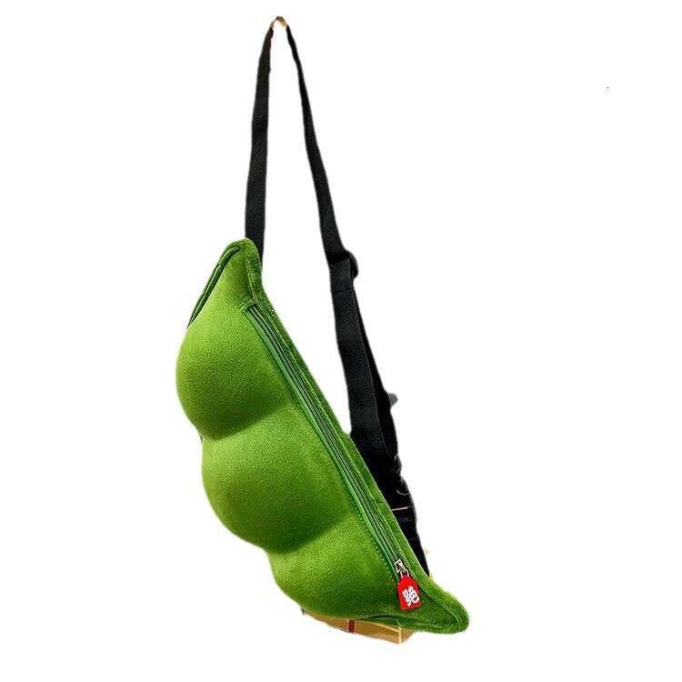 2025 New Women's Large Capacity Soft Plush Shoulder Student Cute Pea Chest Bag
