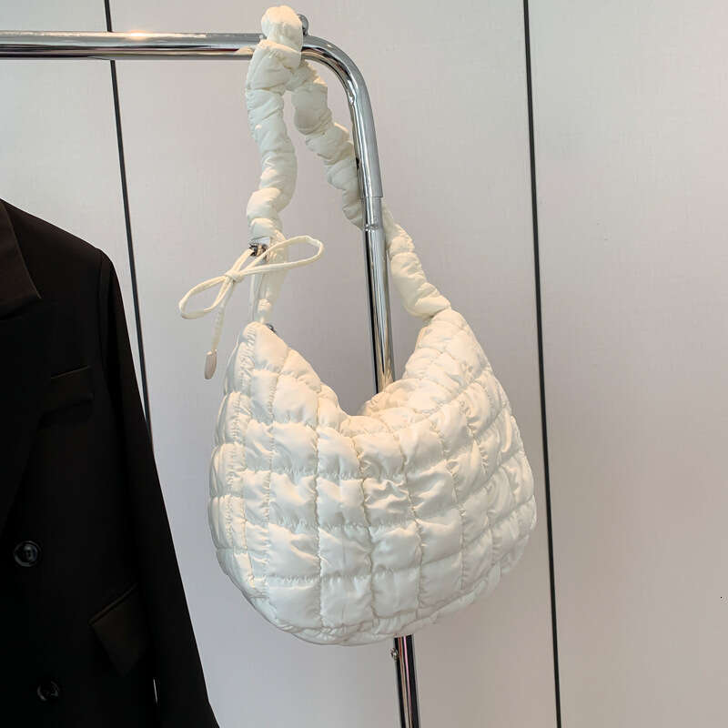 DHEssentials 2025 Korean Pleated Cloud Bag Women's Shoulder Crossbody Underarm Dumpling Bag Large Capacity Multi-Color Nylon