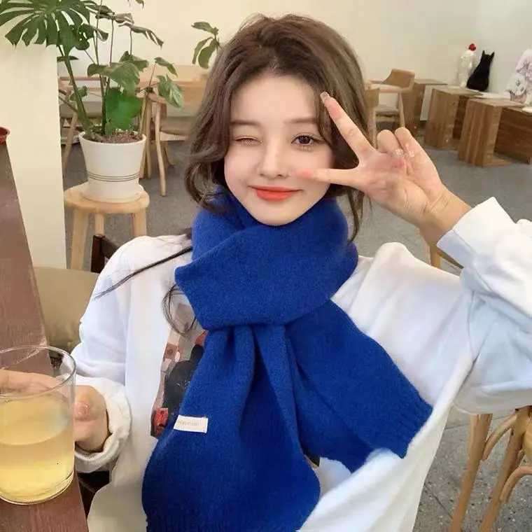 Women Solid Color Knitted Scarf Warm Versatile for Students Couples New Fall Winter Fashion Neck Warmer Tren AccoryXJ250905