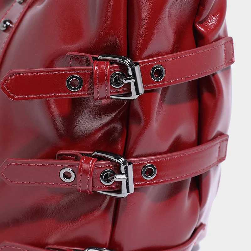 Decor Design Vintage Womens Handbag Fashion High End Laceup Punk Motorcycle Bag Ladies Large Capacity Travel Bag Z250903