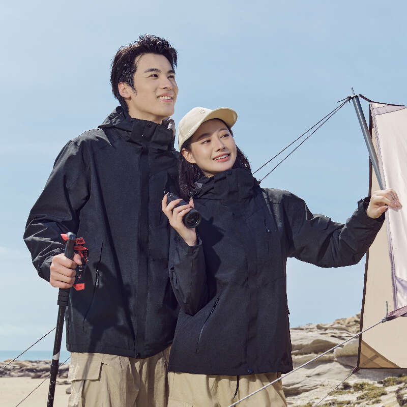 Outdoor Jacket for Men Women, Three-in-One Piece Set, Couples Hiking Suit, Detachable Waterproof and Windproof Coat