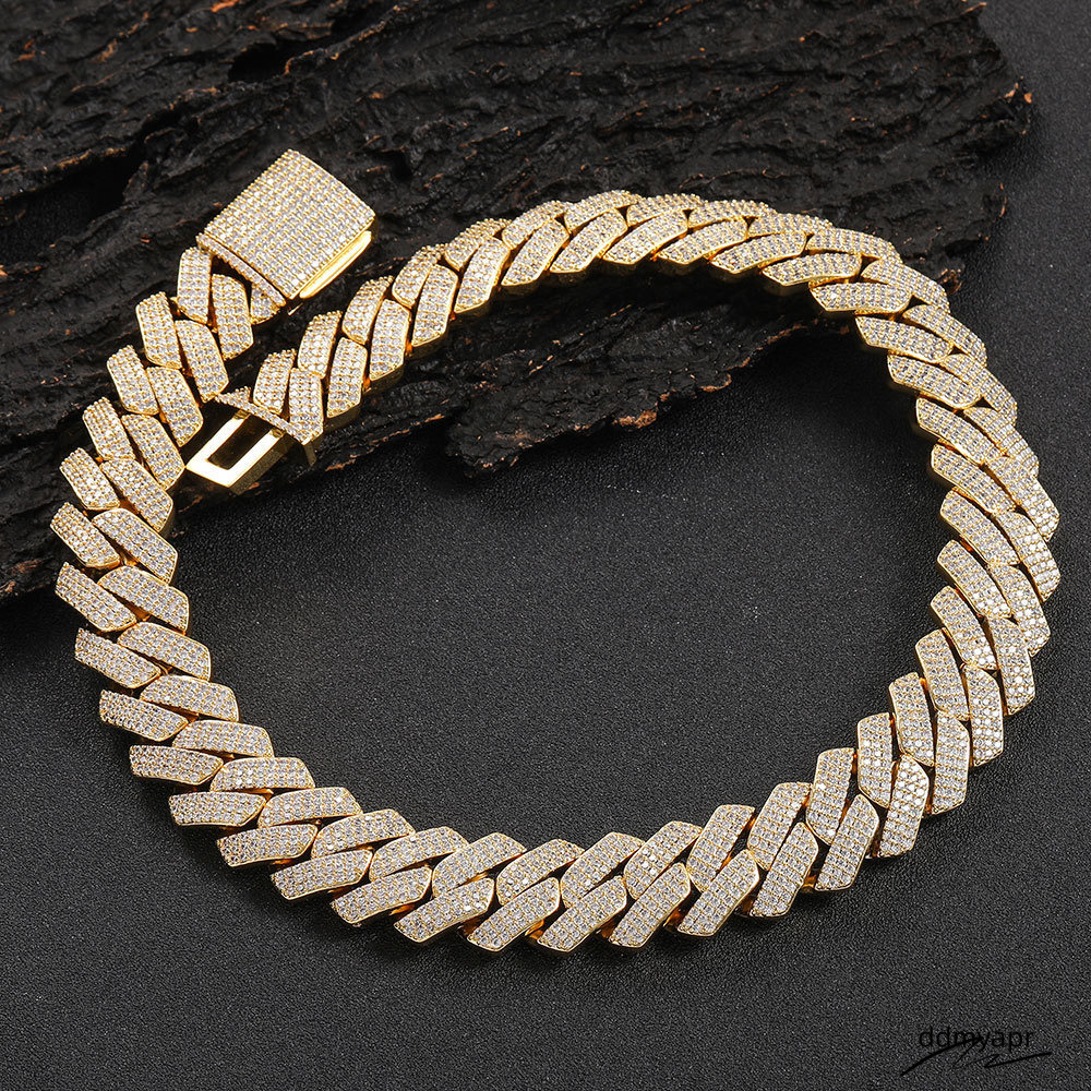 Bracelet Designer ddmydec Jewelry Cuban K High Quality 3 Rows VVS Moissanite Dia Chain White Rose Gold Plated Hip-Hop Chains For Men Necklace ddmydec