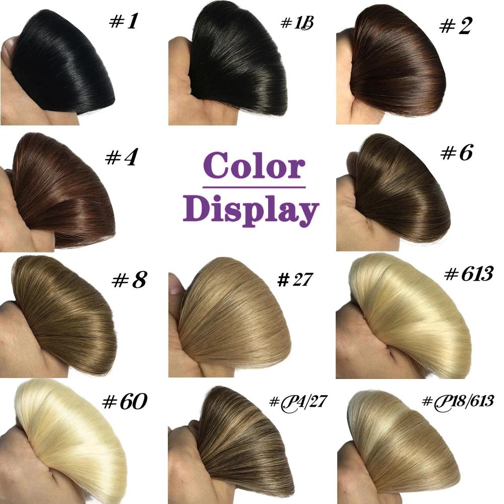Straight Ponytail Extensions Medium Brown #6 Wrap Around Pony tail With Clips Easy Install 120G Brazilian Human Hair Extensions