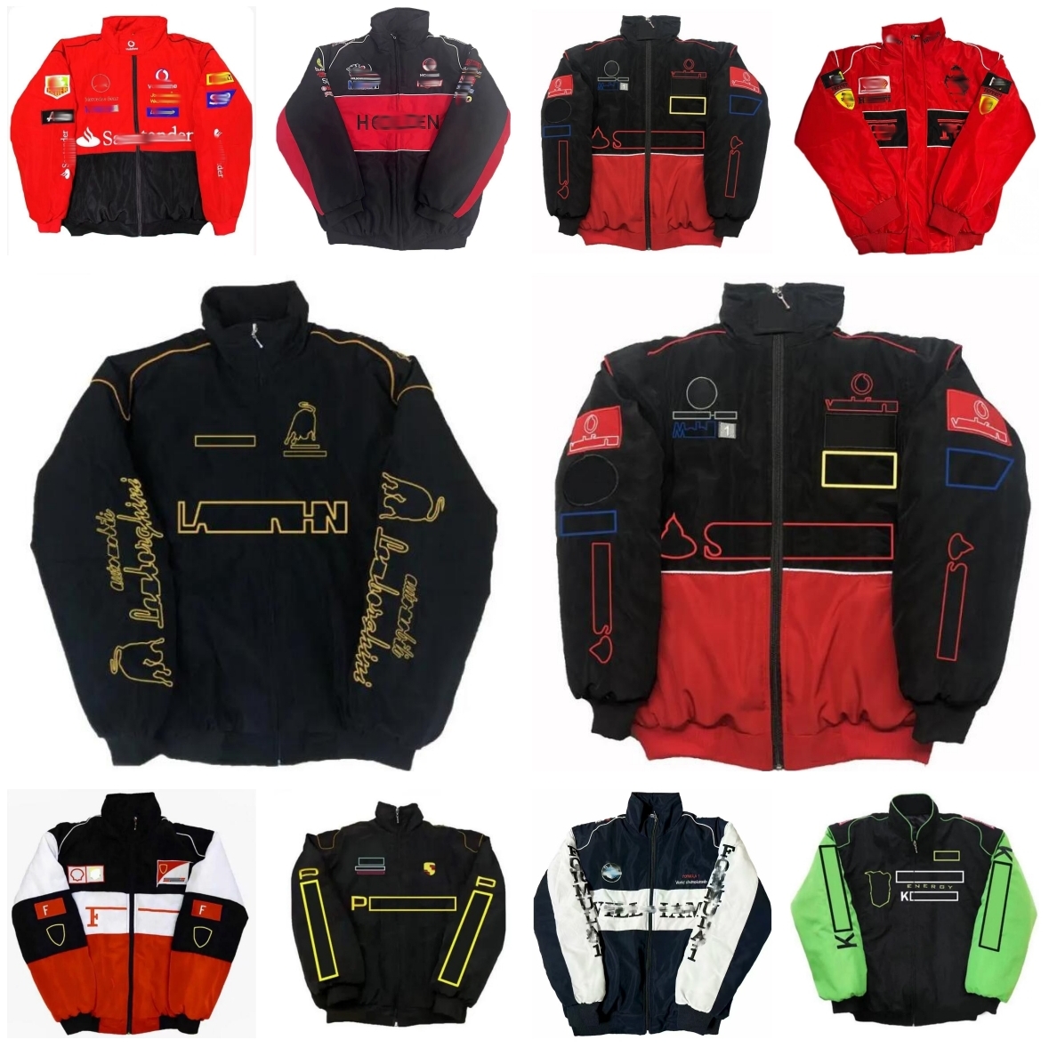 NEW F1 racing suit Jacket car racing suit Retro Motorcycle Jacket windproof Moto Team Rider full coats embroidered Logo cotton jacket Windproof f1 outerwear