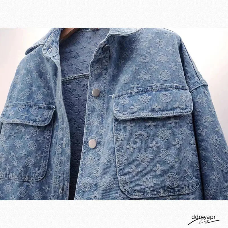 Shirt Womens Autumn ddmyday Dress Korean Version Of Joker Printed Loose Denim Jacket Long Sleeve Jacket250723 ddmyday ddmyday ddmyday ddmyday