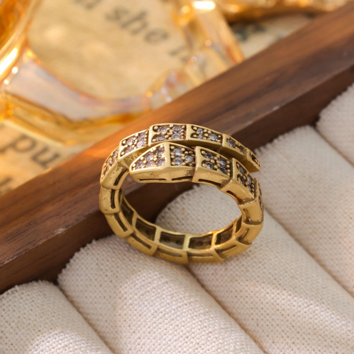 Luxury Brand Designer Jewelry Real Gold Plated Zircon Ring For Women, Elegant And High-End Feel, Adjustable Open Ring, Super Sparkling, Simple And Trendy, Ins S