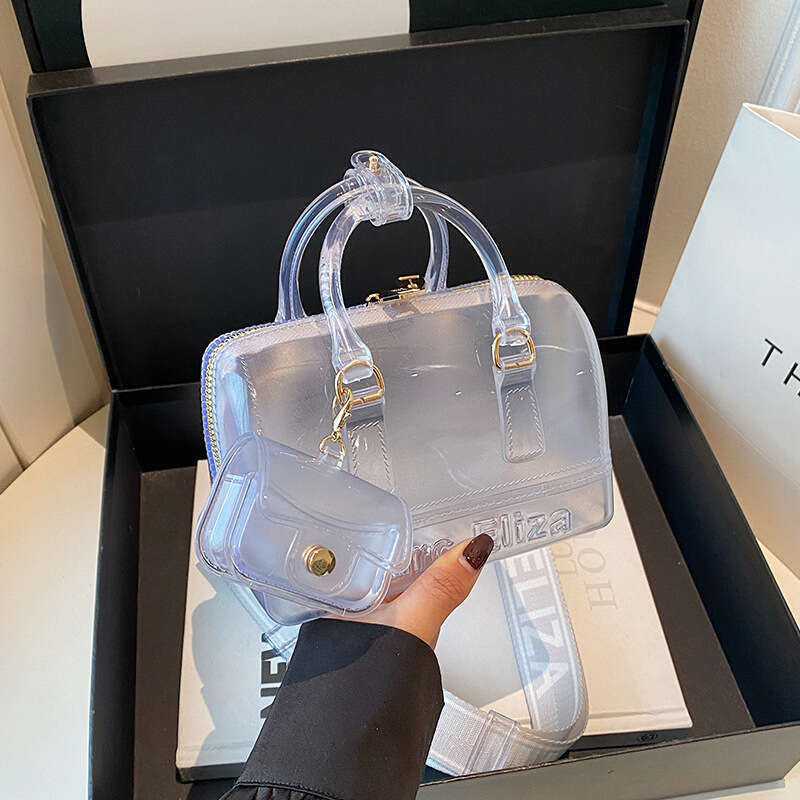 HEssentials 2025 Clear Jelly Bag - Mini Pillow Shape PVC Crossbody Handbag Minimalist Style Multi-Color